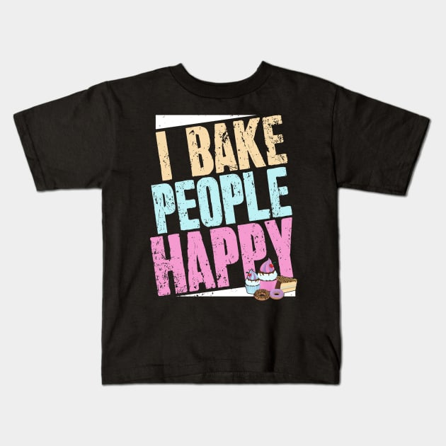 I bake people happy Kids T-Shirt by captainmood